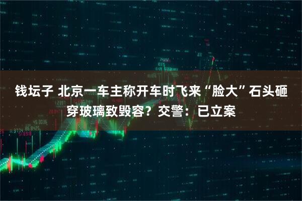 钱坛子 北京一车主称开车时飞来“脸大”石头砸穿玻璃致毁容？交警：已立案